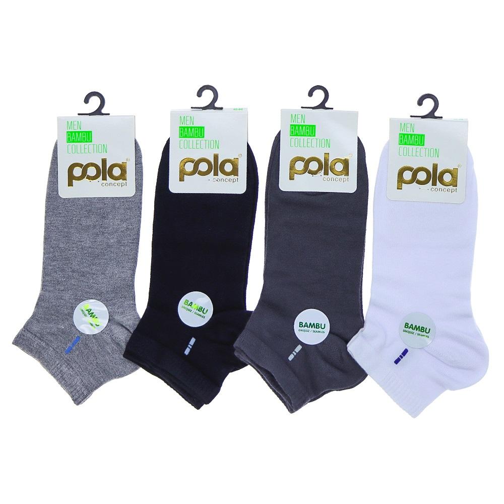 Pola 4180-4184 Erkek Bambu Patik Çorap