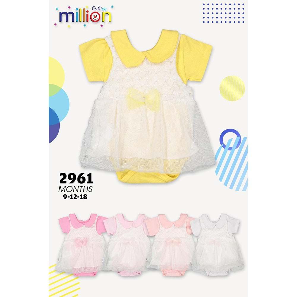 Million 2961 Kız Bebe Tül Balon Badili Elbise 3-9 Ay