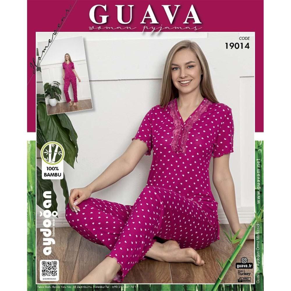 Guava 19014 Bayan Bambu Kısa Kol Pijama Takımı M-XL