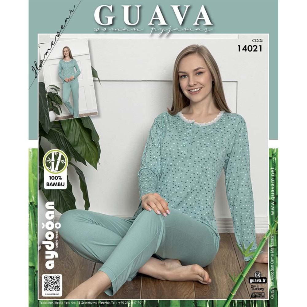 Guava 14021 Bayan Bambu Uzun Kol Pijama Takımı M-2XL