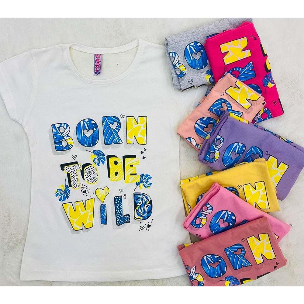 SRC Kız Çocuk Born To Be Wild Baskılı Tişört 3-7 Yaş