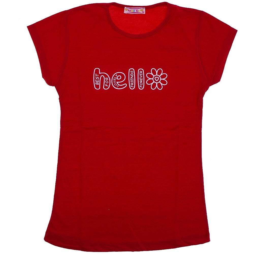 Fındık Kız Opened Kız Çocuk Hello Baskılı Tshirt 11-14 Yaş