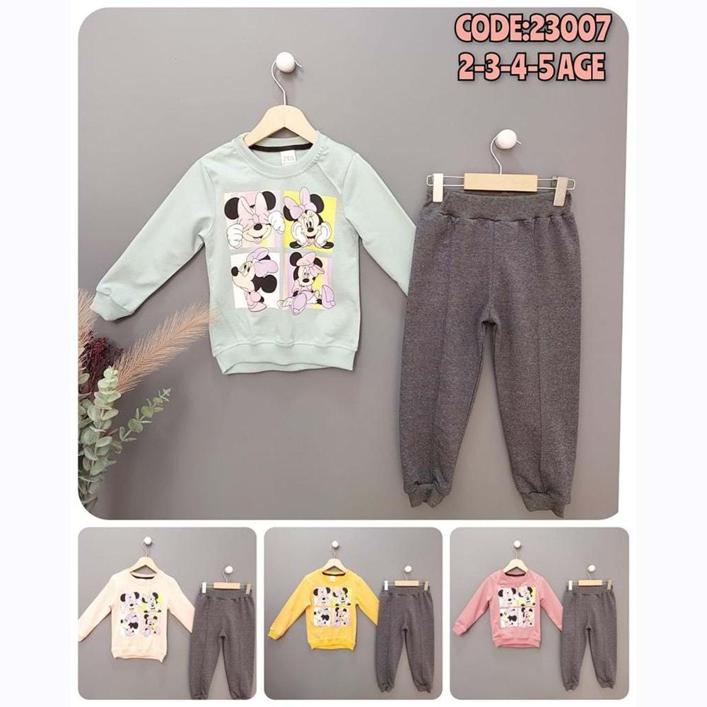 Zara Kıds 23007 Kız Çocuk Panna Minnie Baskılı Takım 2-5 Yaş