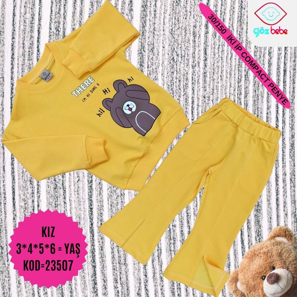 Göz Bebe 23507 Kız Çocuk There Baskılı Penye Takım 3-6 Yaş