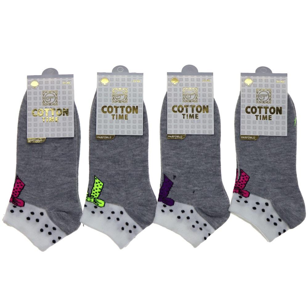 Cotton Tıme Bayan Penye Likralı Patik Çorap