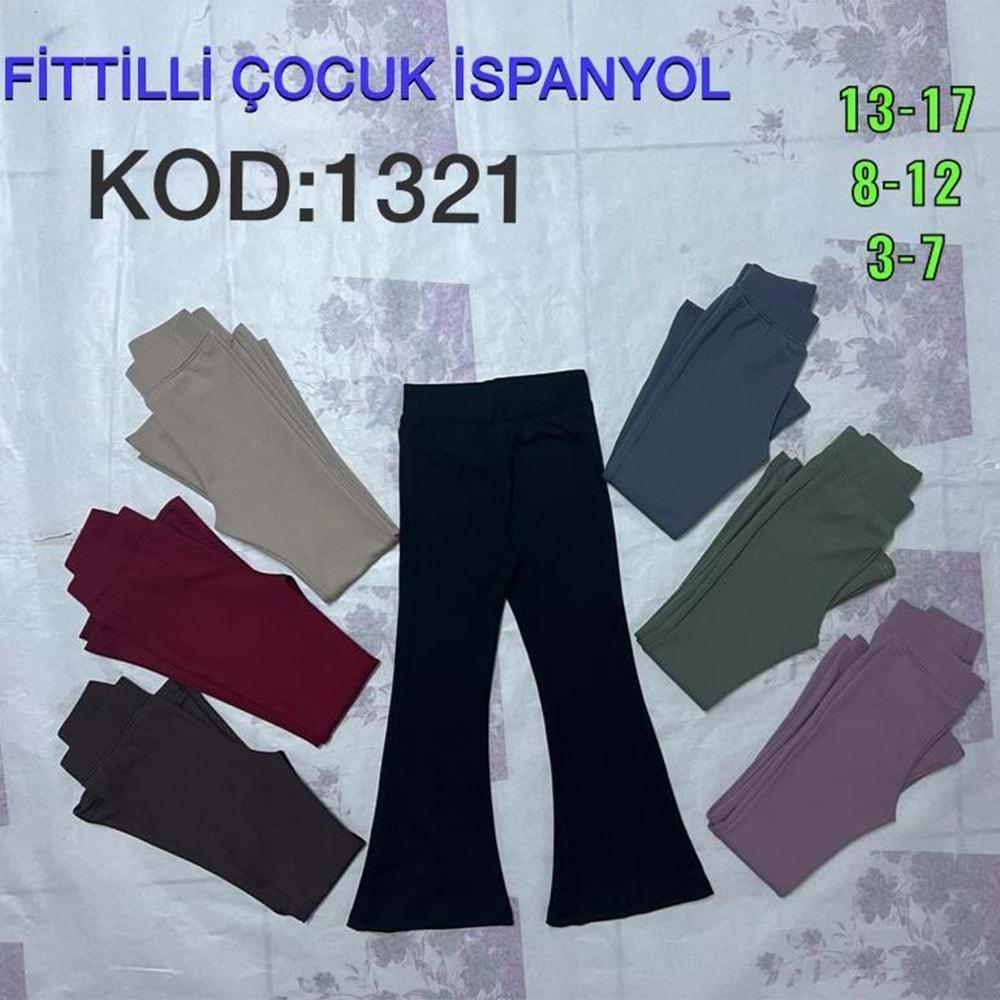 Yılmazcan 1321 Kız Çocuk Fitilli İspanyol Paça Tayt 3-7 Yaş