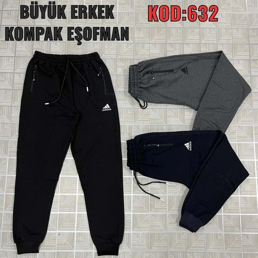 Yılmazcan 632 Erkek Adidas Nakışlı Fermuarlı Cep Kompak Torlu Eşofman Alt S-XXL