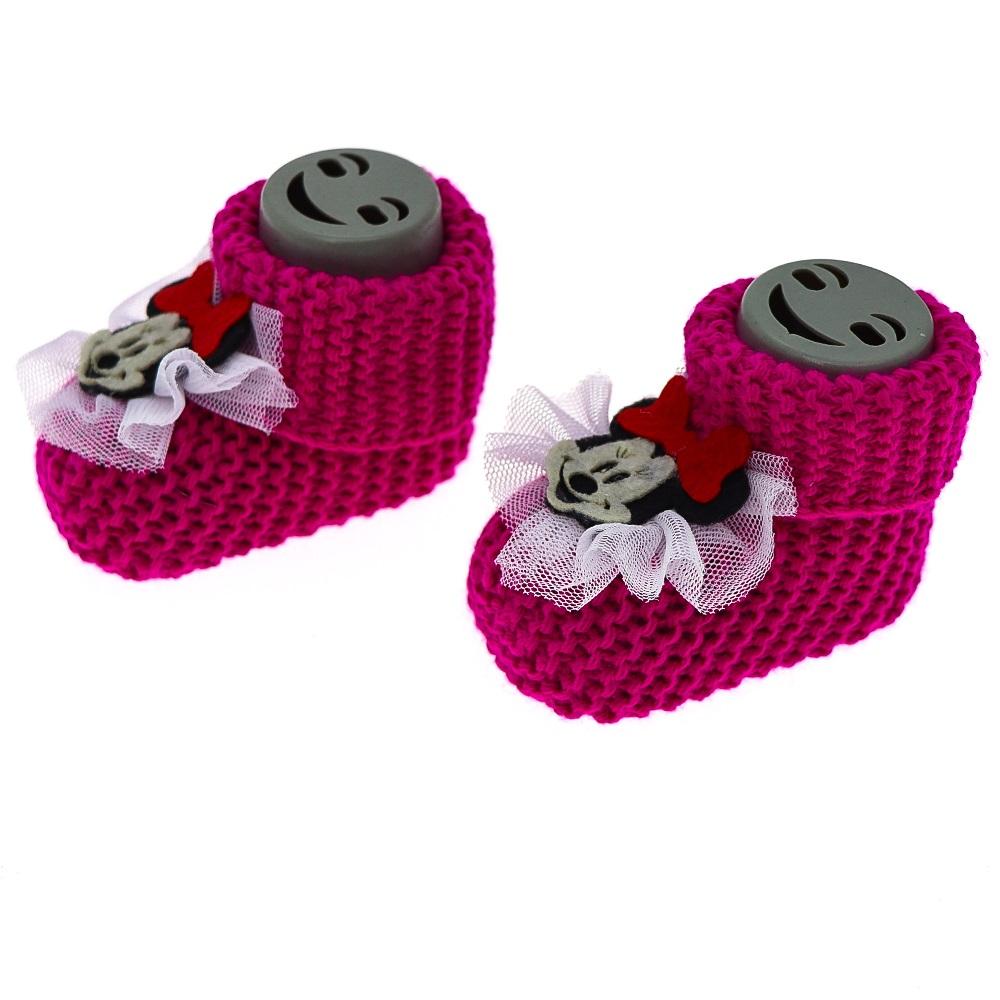 Gogo Bici 5035 Bebe Minnie Mouse Örgü Patik 0-3 Ay