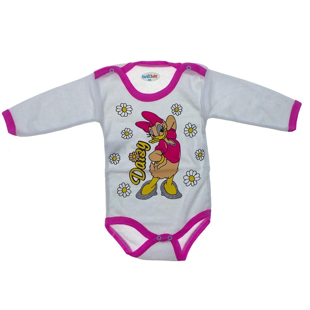 Burtaç Bebe 0074 Bebe Daisy Duck Baskılı Likralı Penye Uzun Kol Çıtçıtlı Badi 9-18 Ay(92-98-104) - Karışık Renk - 9-12-18 AY - 25628-Karışık Renk -9-12-18 AY
