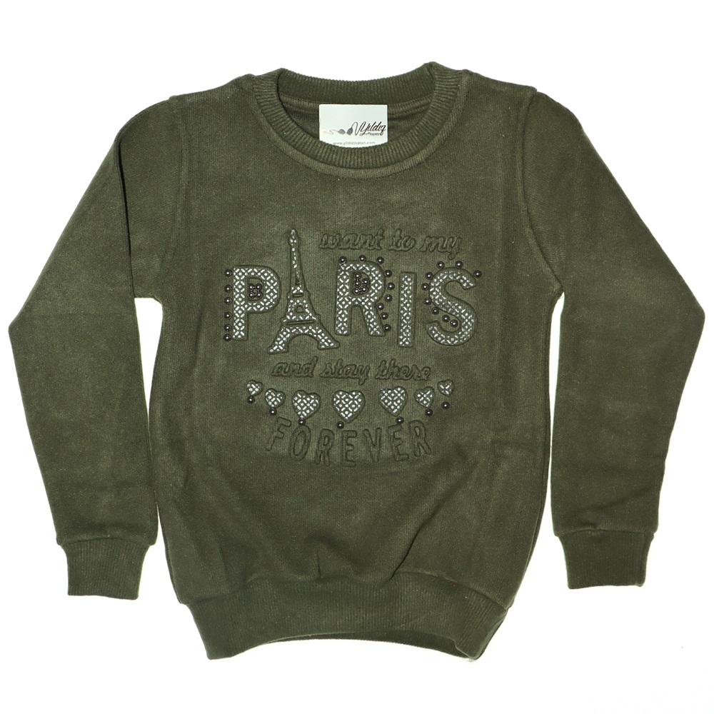 2029 Paris Gofret Selanik Kız Sweatshirt 5-8 Yaş