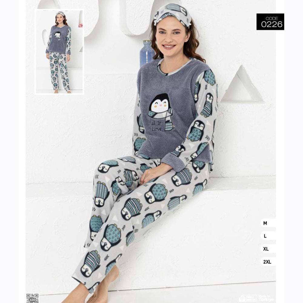 Neyl 0226 Bayan Polar Pijama Takım M-2XL