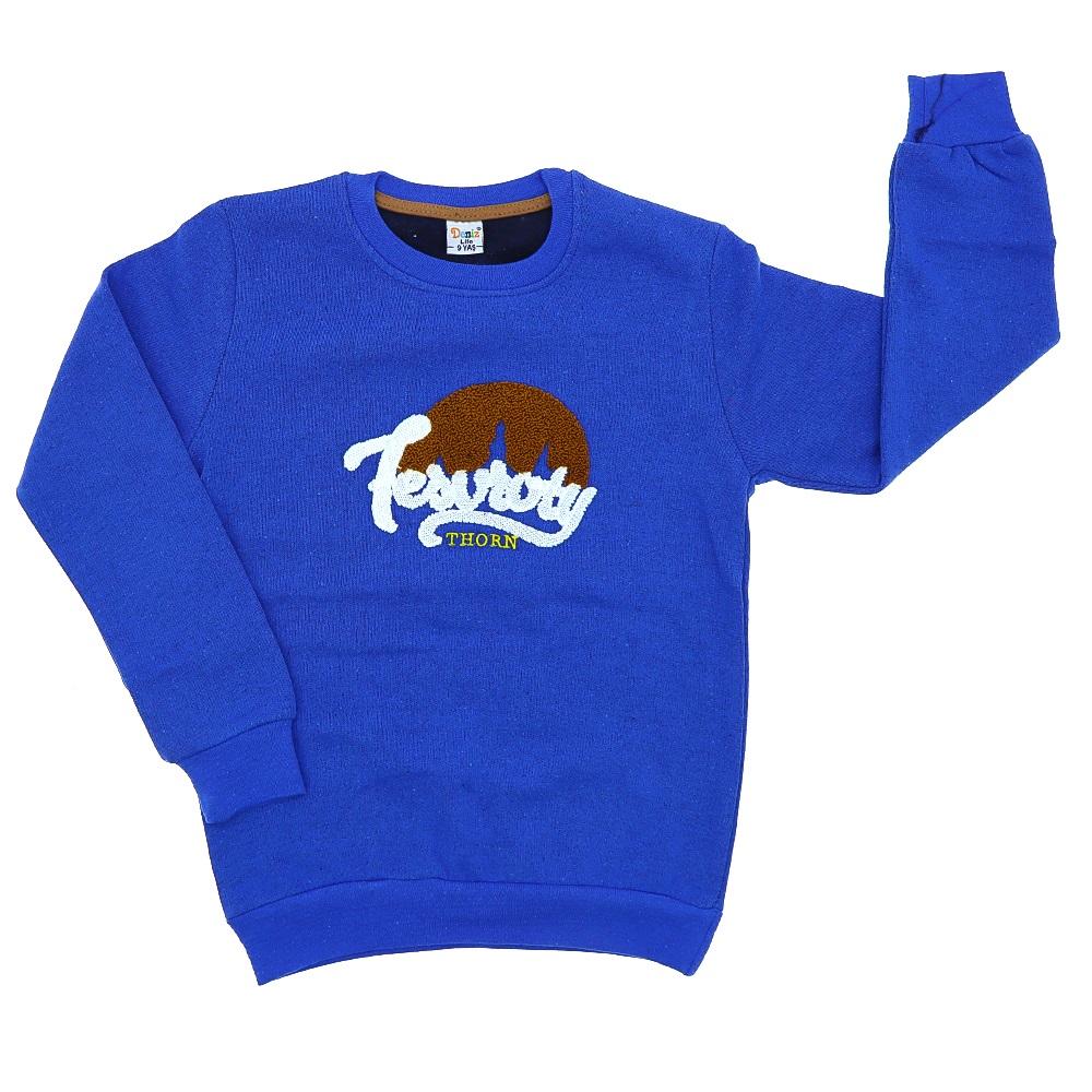Deniz Life Erkek Çocuk Thorn Nakışlı Sıfır Yaka 2 İp Sweat 9-12 Yaş