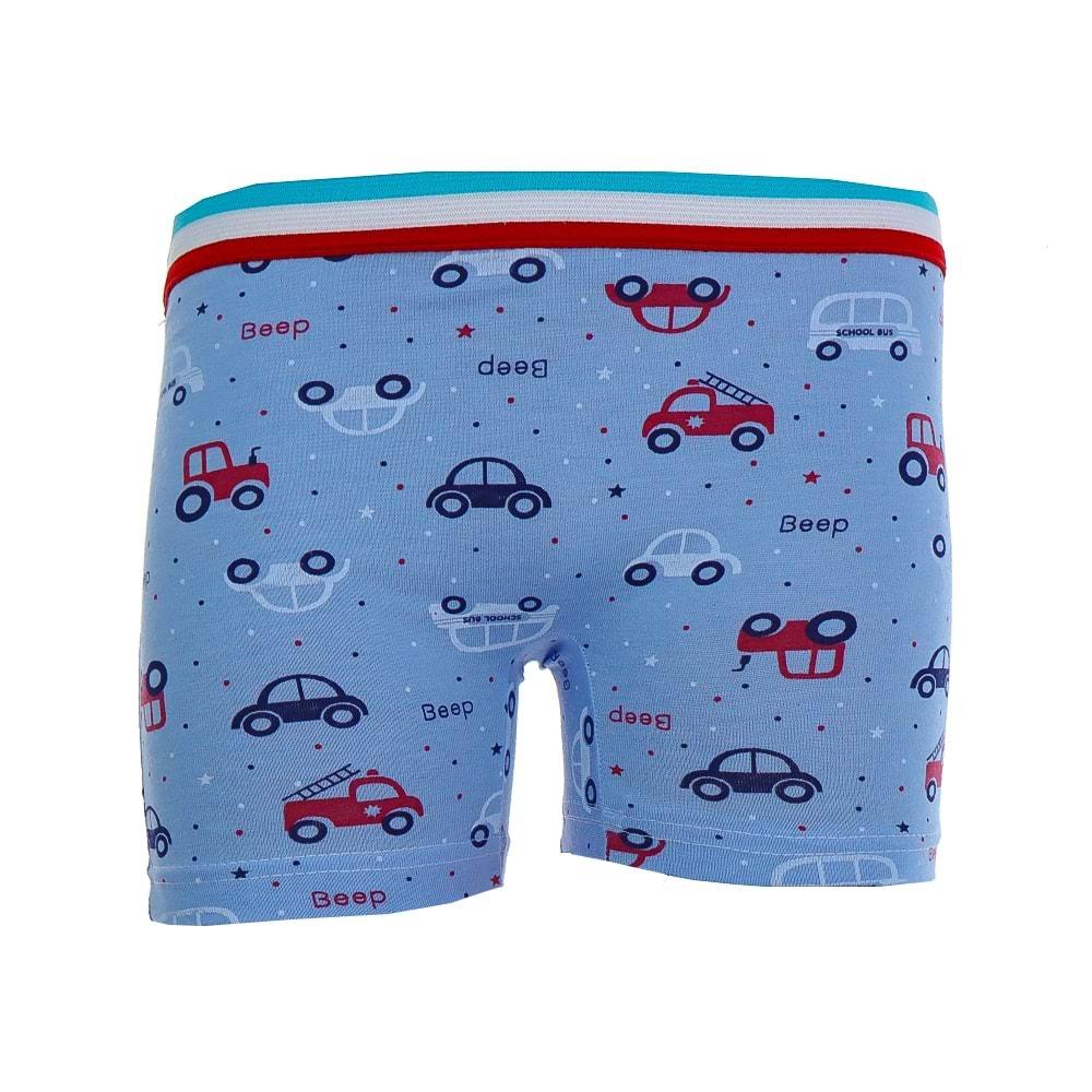Gelincik 685 Erkek Çocuk Desenli Likralı Penye Boxer