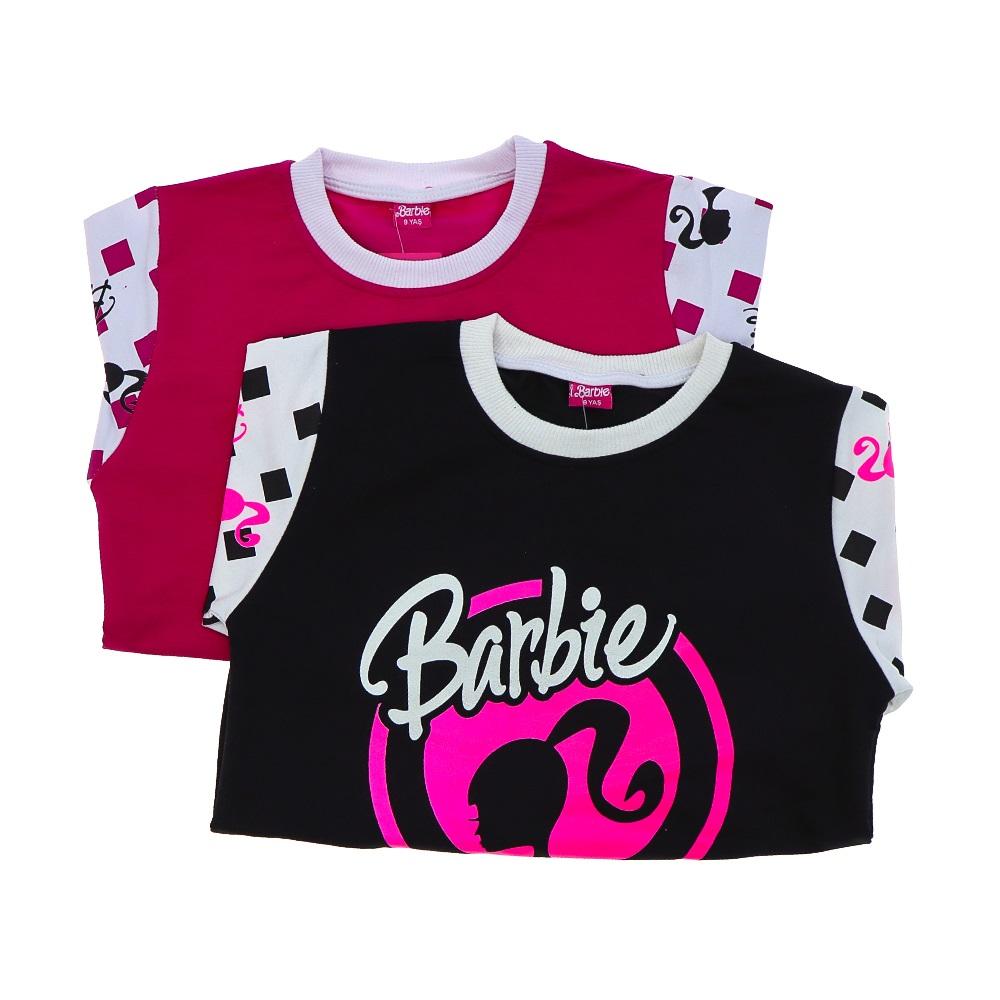 Barbie 9099 Kız Çocuk Penye Barbie Baskılı Sıfır Yaka Sweat-9-12 Yaş