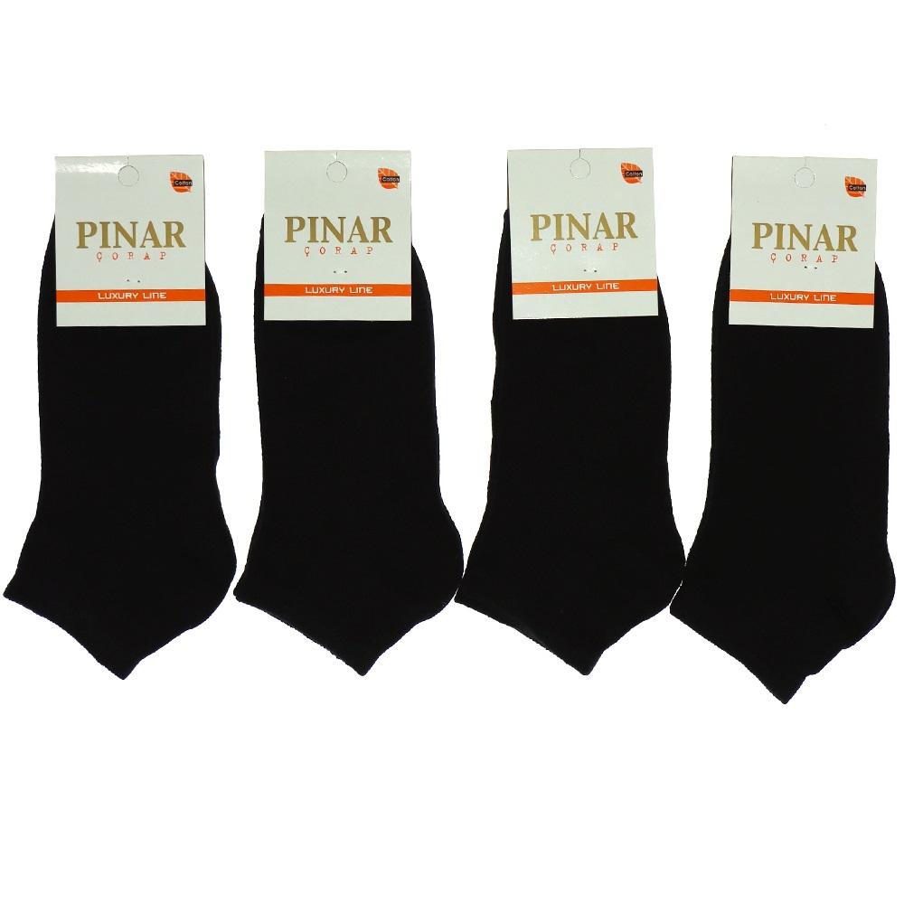 Pınar Erkek Likralı Patik Çorap - Siyah - PAKET İÇİ TEK RENK