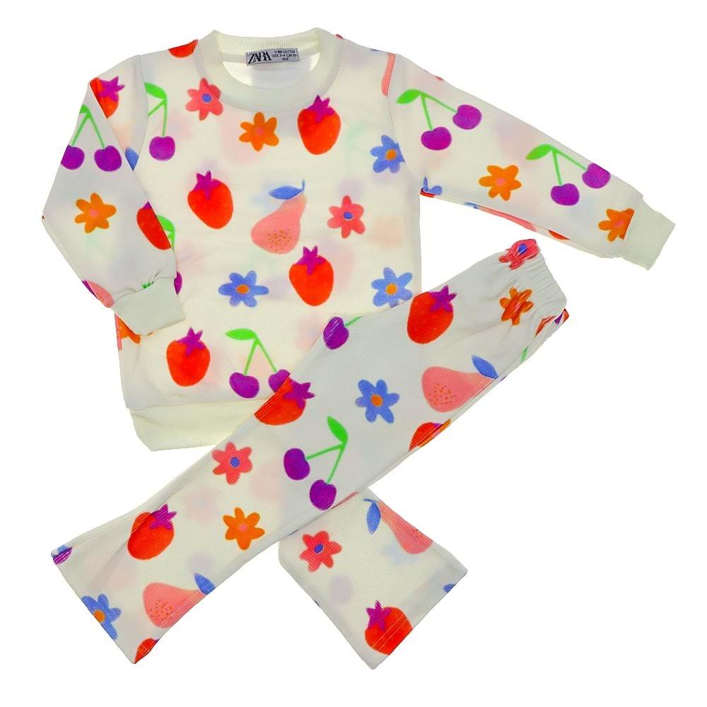 Zara Tintini Kids Kız Çocuk Penye 2 İp Şardonlu Karekter Bas Taytlı Takım 3-4 -9-10 Yaş