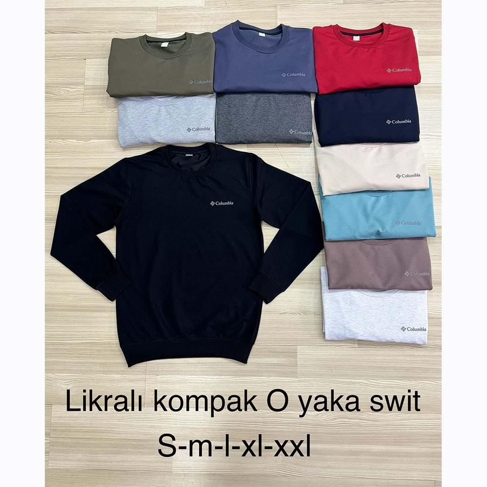 Lyc Srt K4797 Erkek Sıfır Yaka Marka Baskılı Kompak Sweat S-2XL