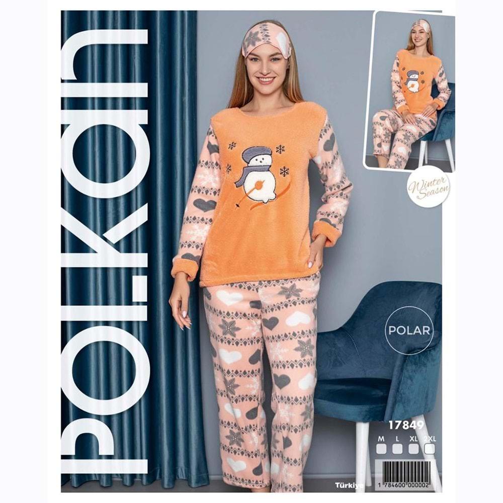 Polkan 17849 Bayan Uzun Kol Polar Pijama Takımı S-XL