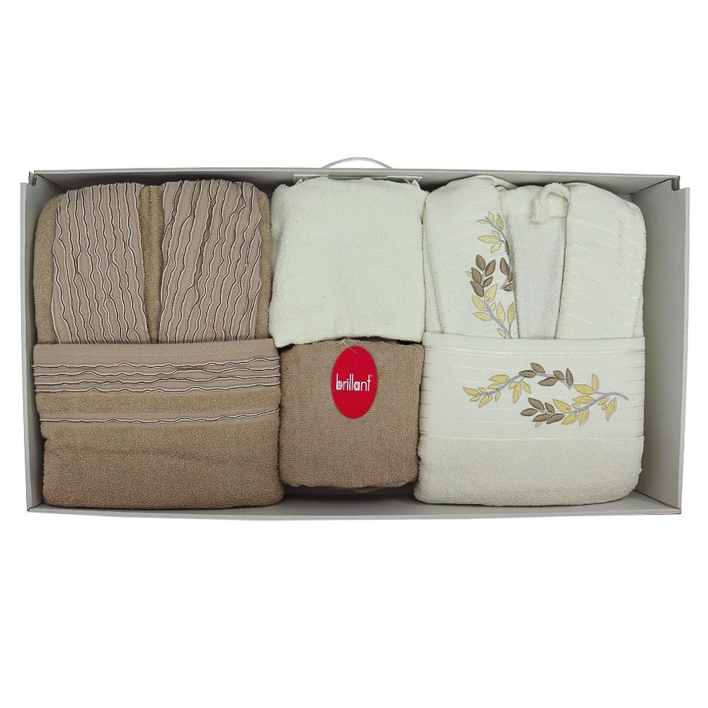 Baktıroğlu Çift Kişilik Bornoz Takımı 6 Lı Set