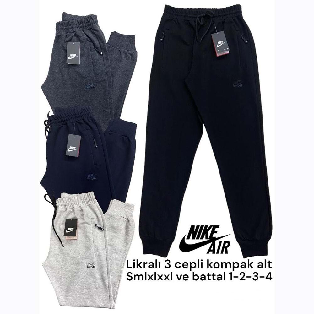 SRT 21985 Erkek Battal Nıke Aır Nakışlı Kompak Penye Ribanalı Eşofman Alt 1-5