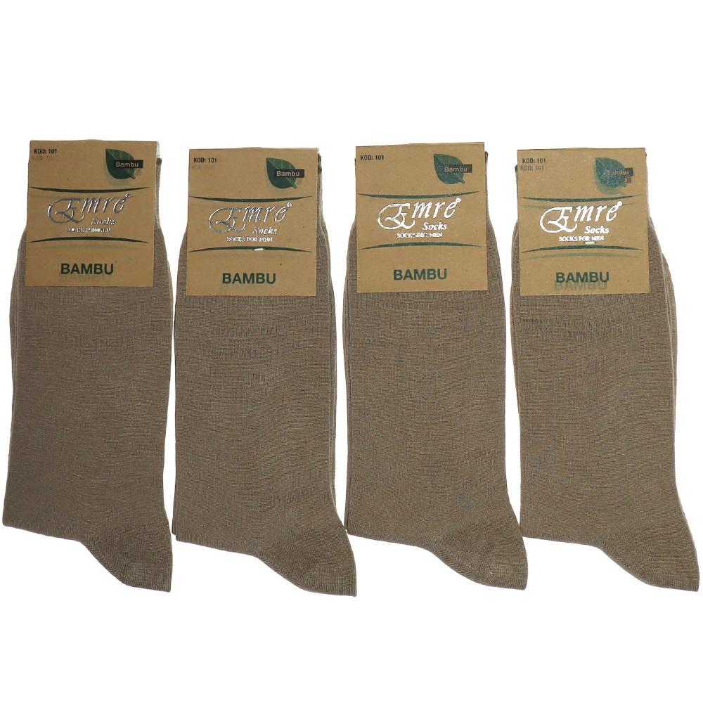 Emre 101 Erkek Dikişsiz Bambu Düz Soket Çorap