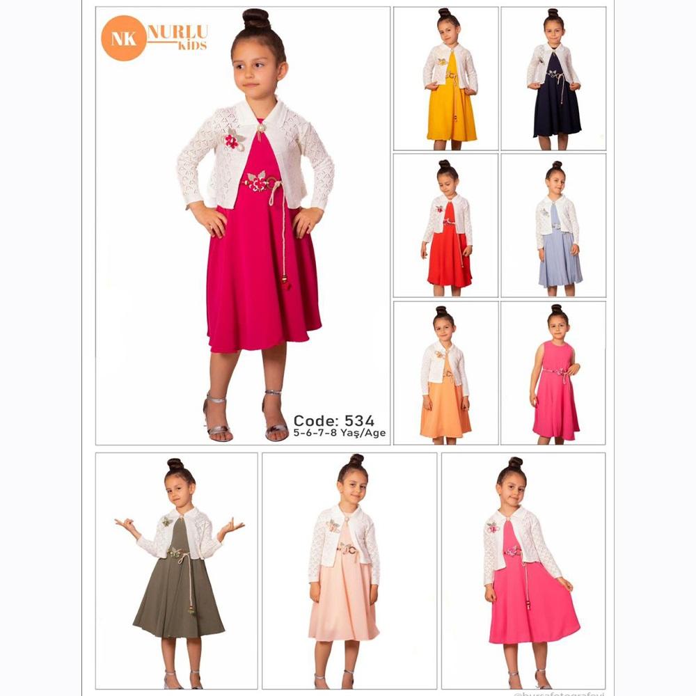 Nurlu Kids 534 Kız Çocuk Hırkalı Elbise 5-8 Yaş