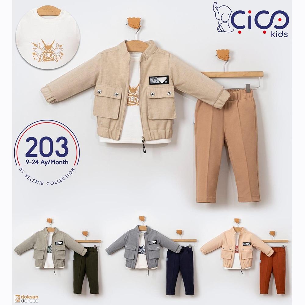 Çiço Kids 203 Erkek Bebe Torba Cepli 3 Lü Takım 9-24 Ay