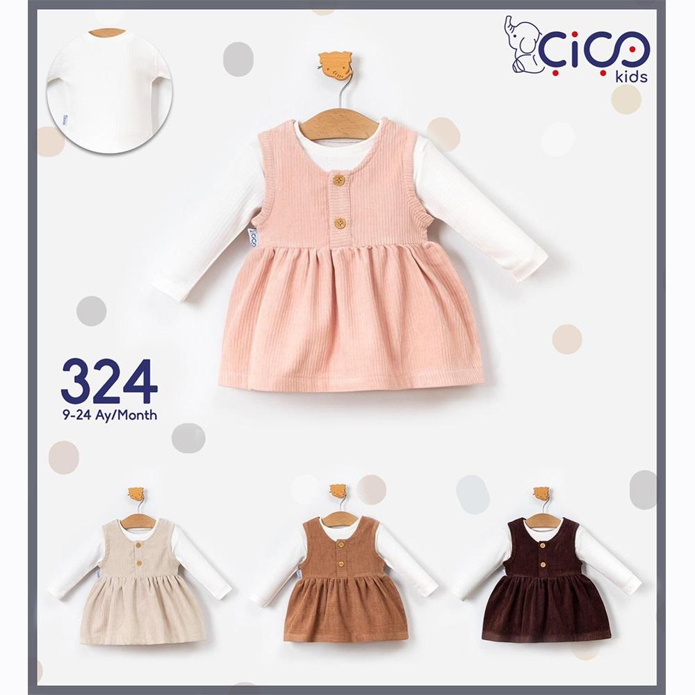 Çiço Kids 324 Kız Bebe Badili Kadife Elbise 9-24 Ay