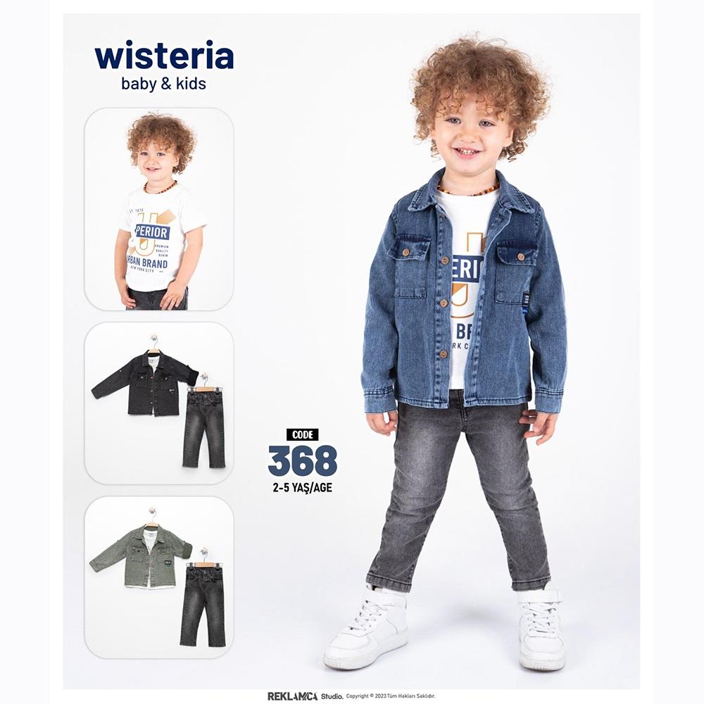Wisteria Baby 368 Erkek Çocuk 3 Lü Kot Ceket Takım 2-5 Yaş