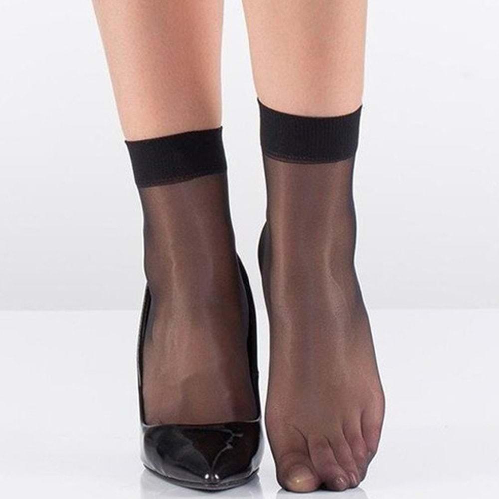 Desimo Bayan 15 Den Parlak Soket Çorap - 500-Siyah - PAKET İÇİ TEK RENK