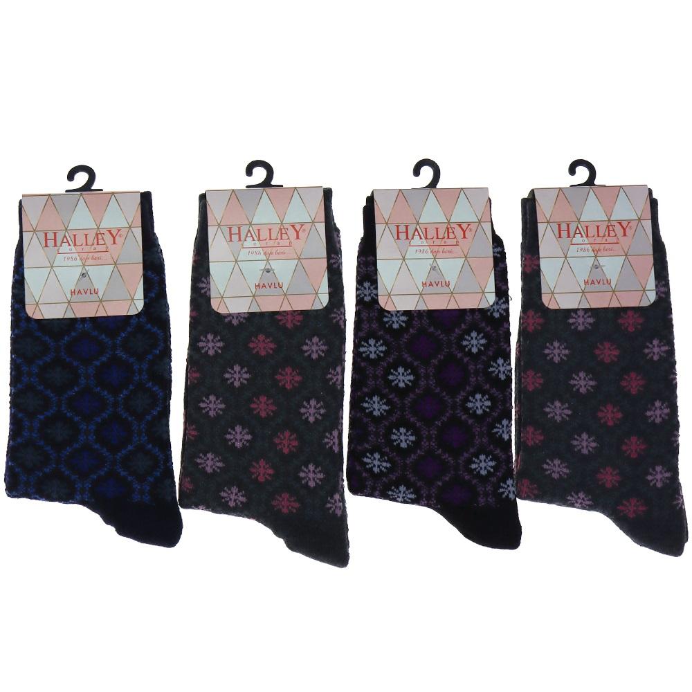 Halley Bayan Likralı Kutulu Havlu Soket Çorap