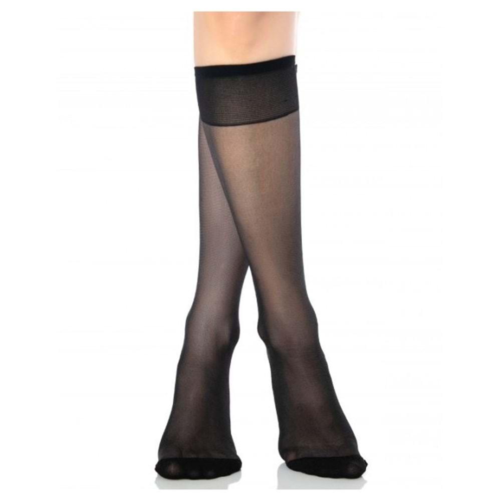 Desimo Bayan 15 Den Parlak Pantolon Dizaltı Çorap - 500-Siyah - PAKET İÇİ TEK RENK