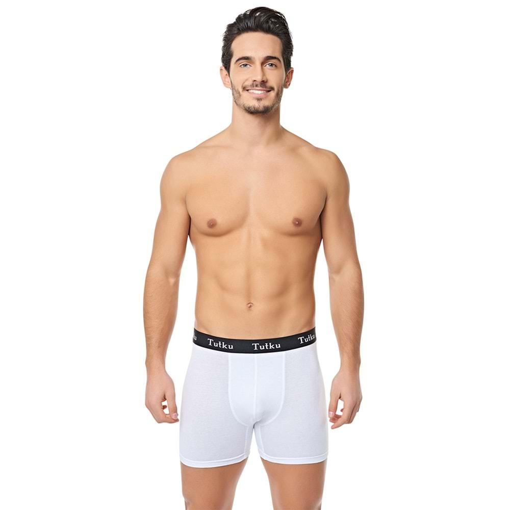 Tutku 0400 Erkek Elastan Spor Boxer - Beyaz - XL