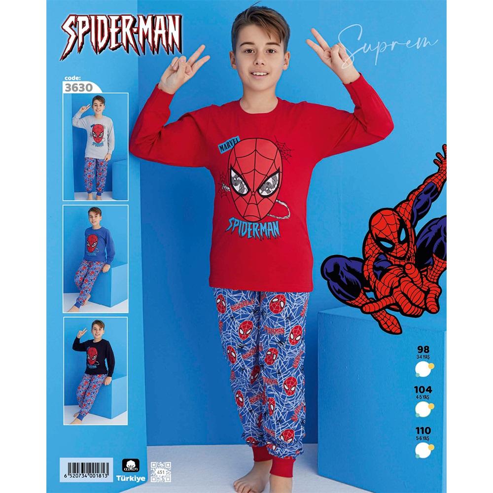 Spıderman 3630 Erkek Çocuk Spiderman Bas U Kol Penye Pijama Takımı 3-6 Yaş