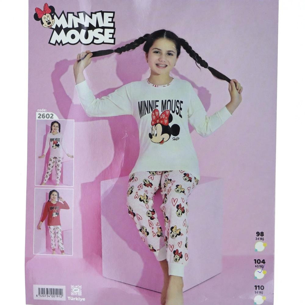 Minnie Mouse 2603 Kız Çocuk Minnie Mouse Bas Pijama Takımı 6-10 Yaş