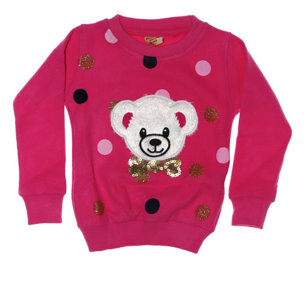 1013 Pano Panda Nakış Selanik Kız Sweat 1-4 Yaş