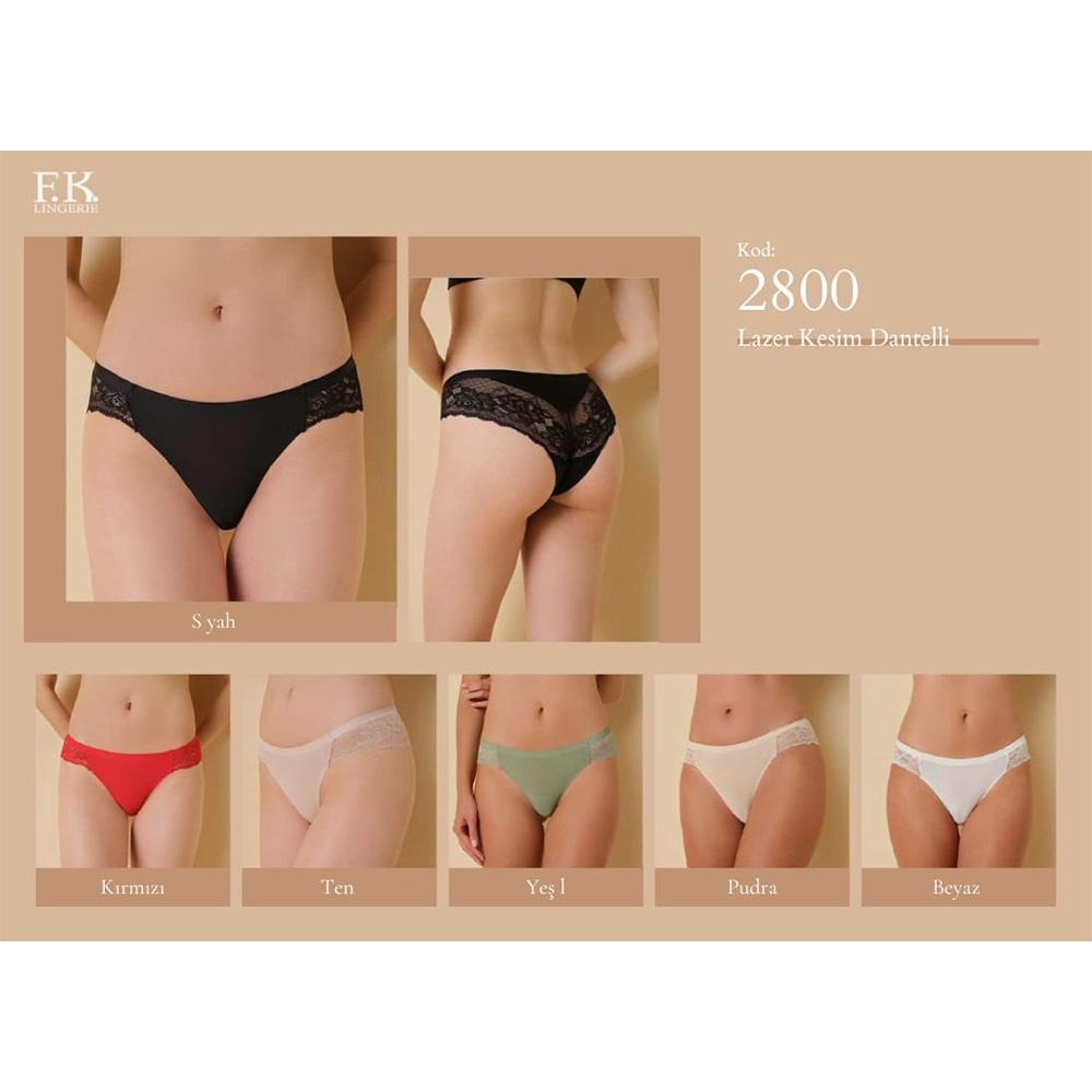 F-K 2800 Bayan Lazer Kesim Dantelli Külot S-XL
