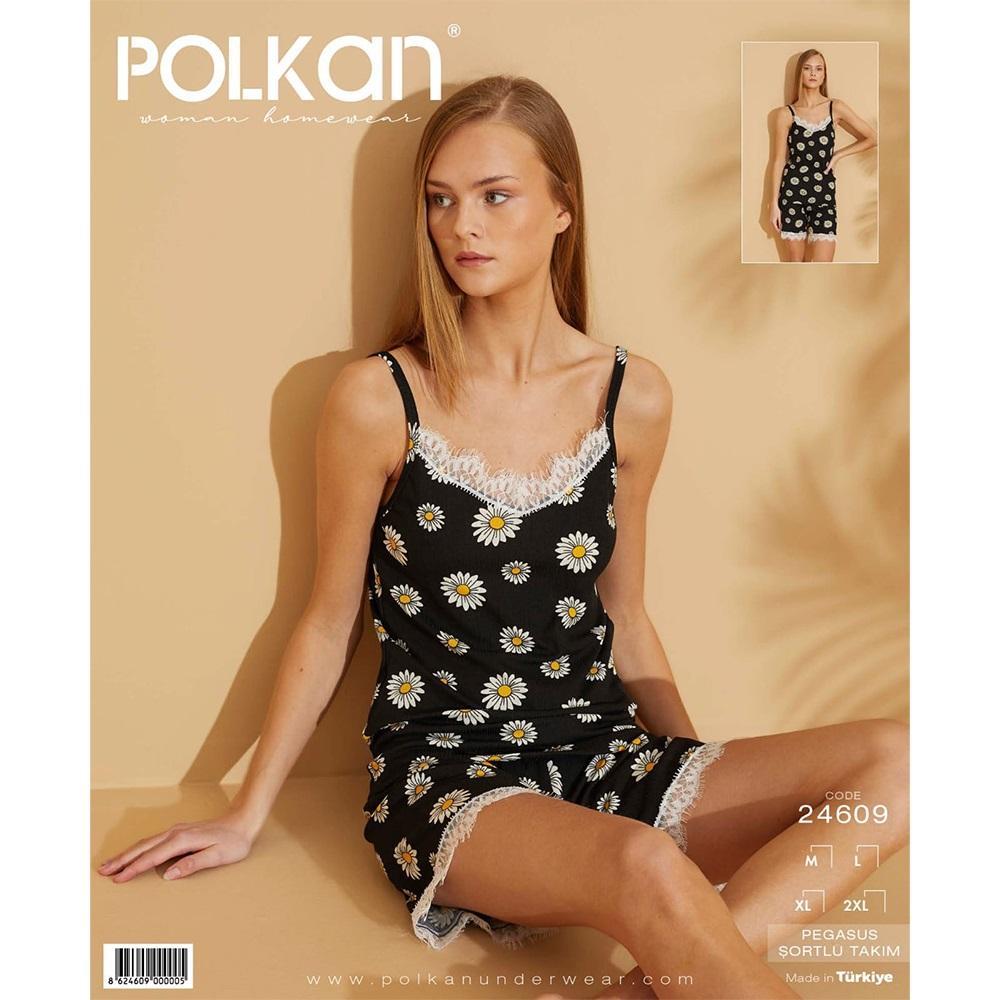 Polkan 24609 Bayan Pegasus Desenli Şortlu Pijama Takımı M-2XL