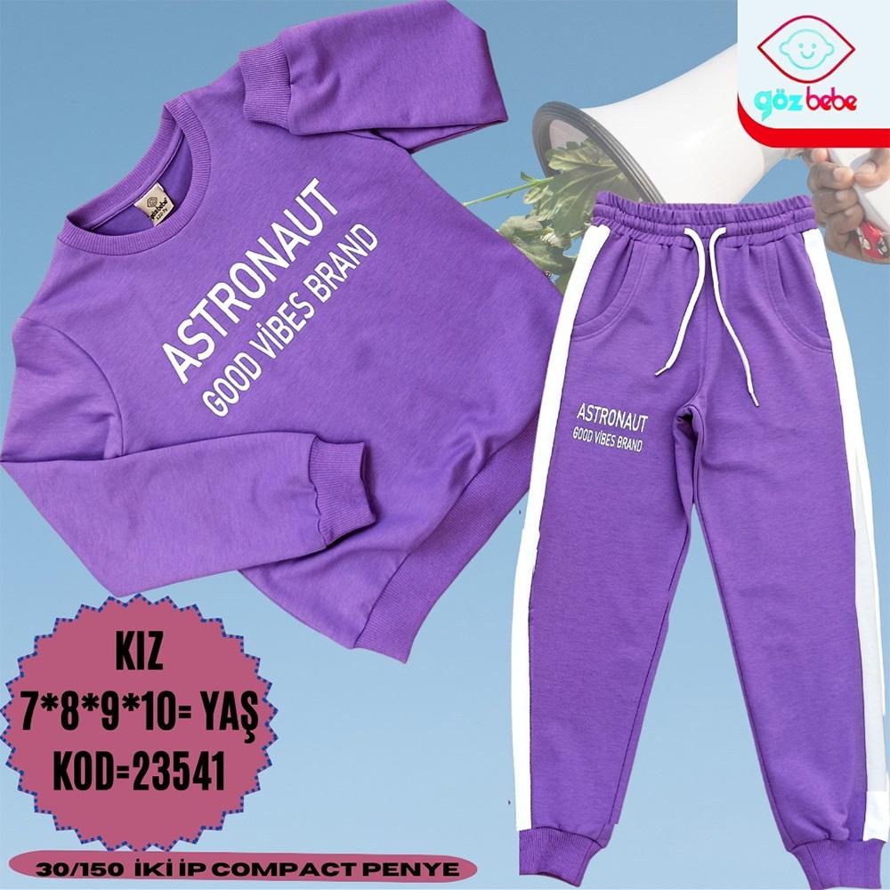 Göz Bebe 23541 Kız Çocuk Astronaut Bas Sıfır Yaka Penye Takım 7-10 Yaş