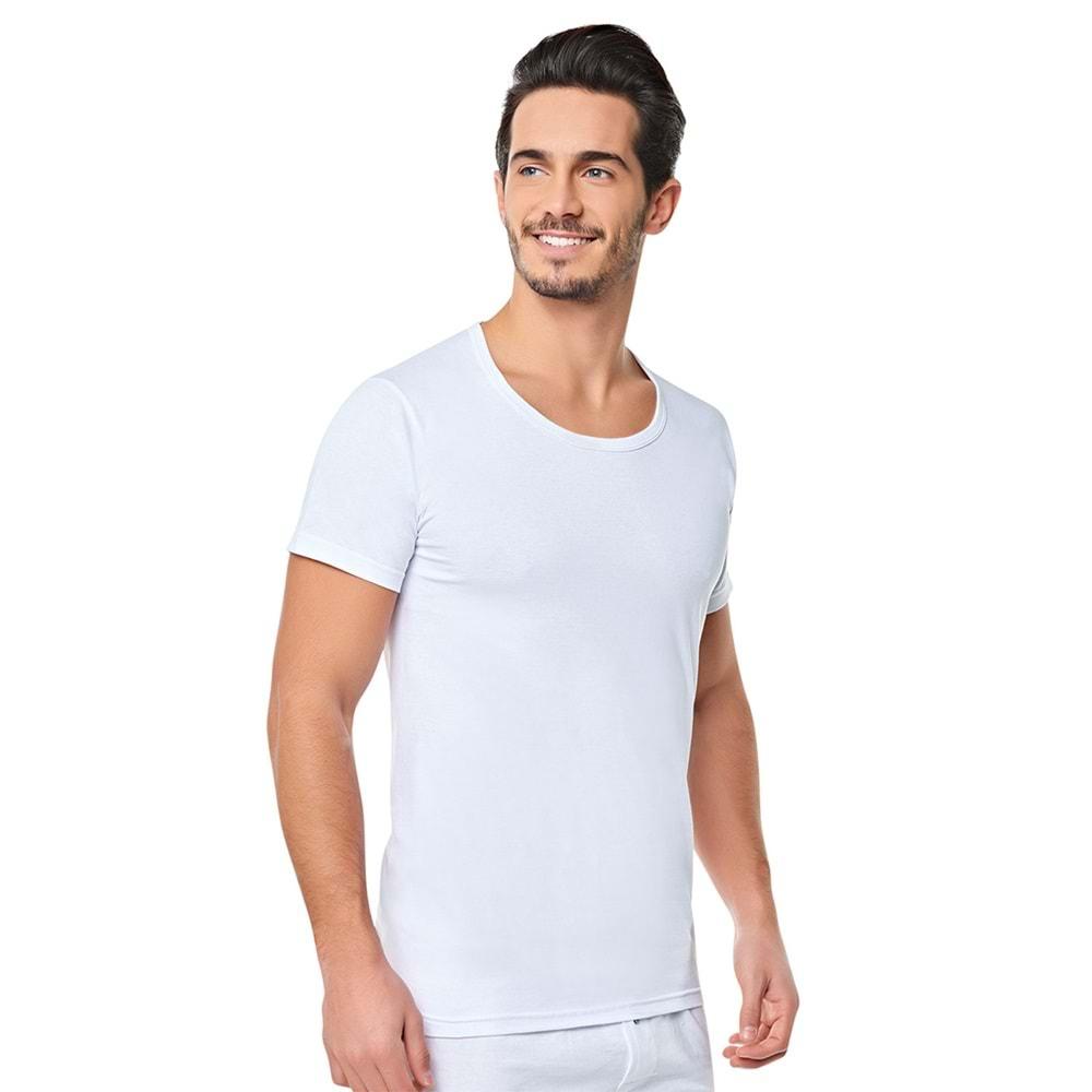 Seher Yıldız 0002 Erkek Penye Bisiklet Yaka Atlet - Beyaz - 5