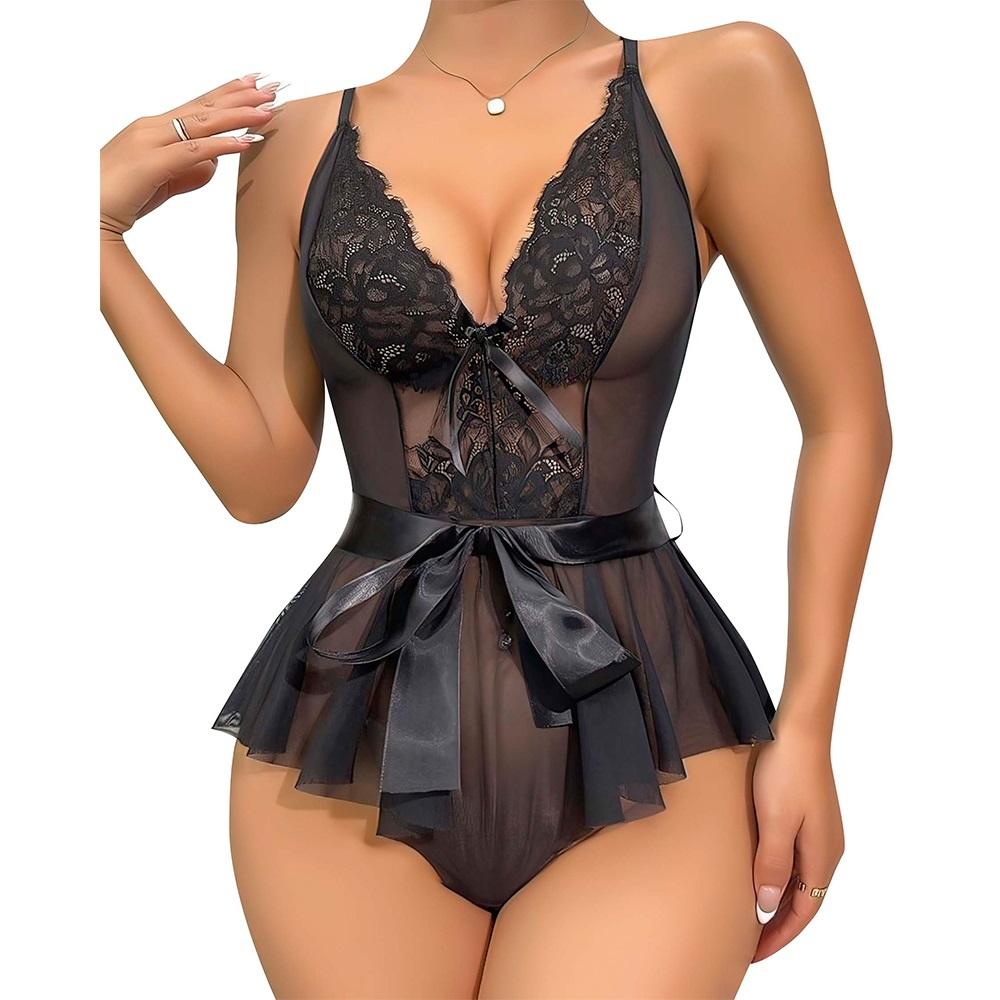 Lily Bicnca 969 Bayan Fantazi Dantelli Babydoll Gecelik