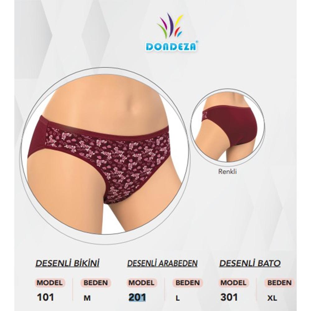 Dondeza 201 Bayan L Beden Desenli Bikini