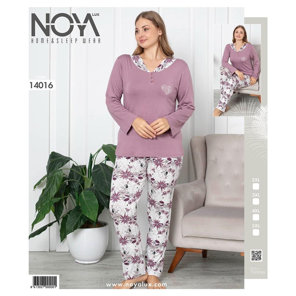 Noya Lux 14016 Bayan Ring Viskon Patlı Battal Pijama Takımı 2XL-5XL