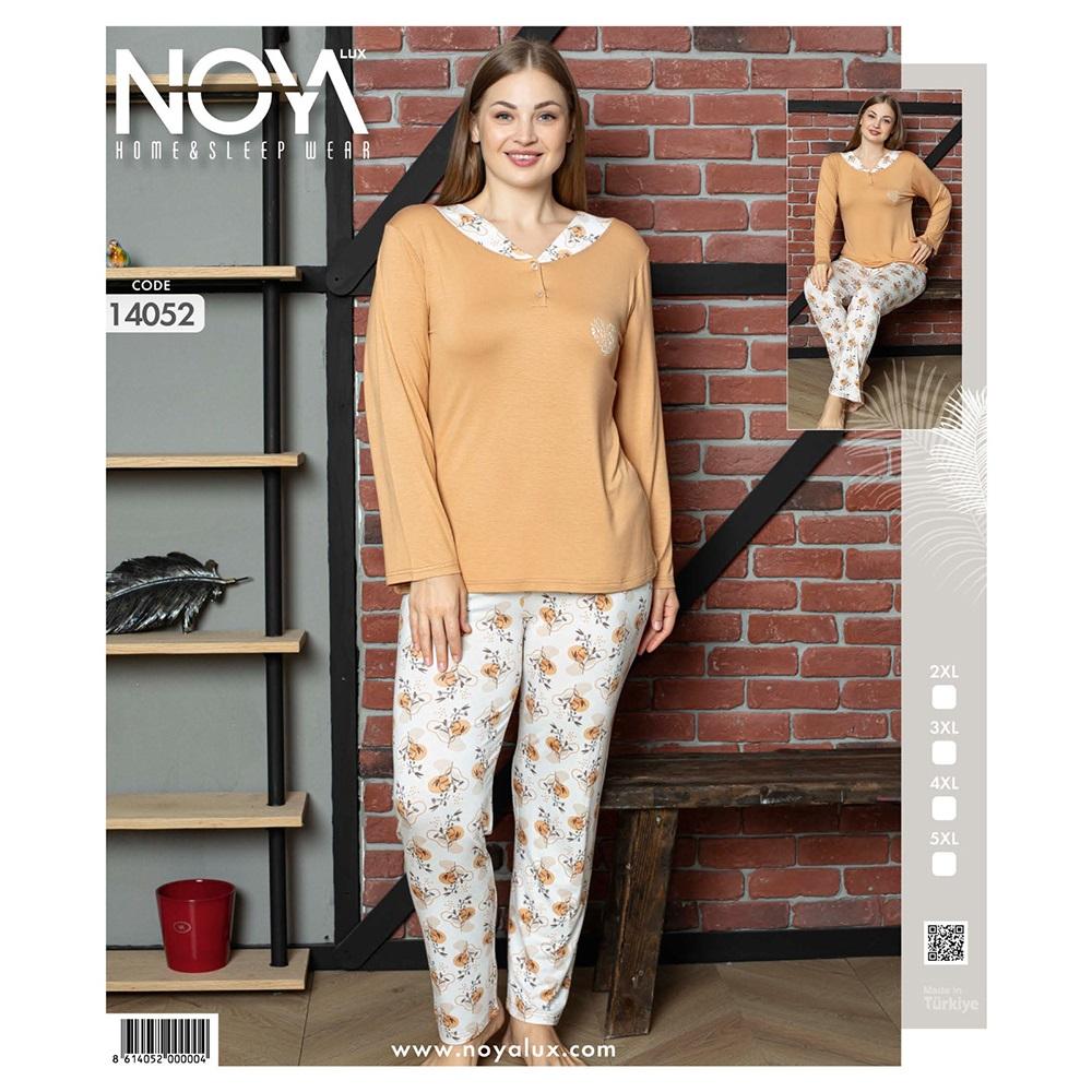 Noya Lux 14052 Bayan Ring Viskon Patlı Battal Pijama Takımı 2XL-5XL