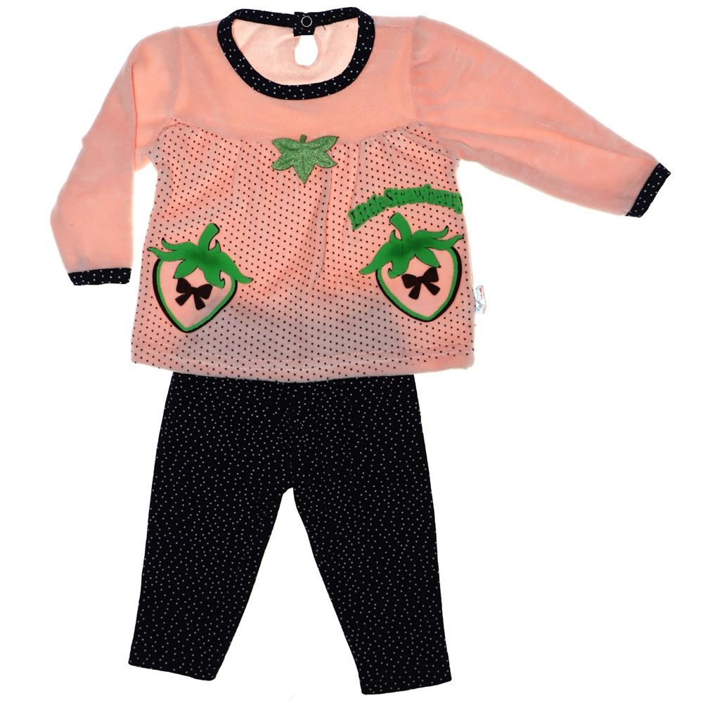 4571 Kadife Çilekli Takım 6-9-12 Ay