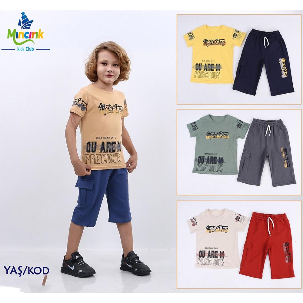 Keskinler Kids 1775 Erkek Çocuk Precious Bas 2 İp Şortlu Takım 6-12 Yaş