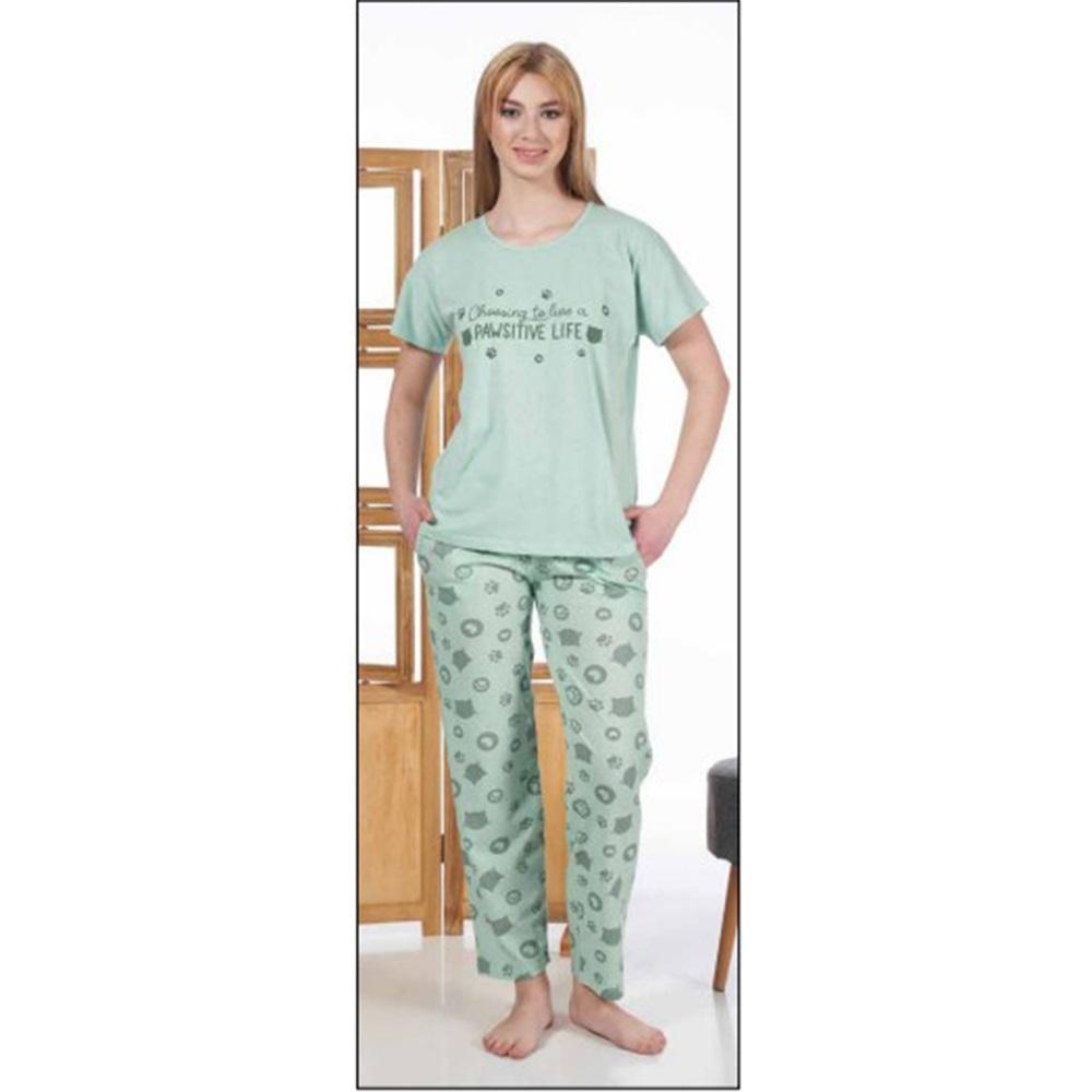 Estiva 24115 Bayan Süprem Kısa Kol Pijama Takım S-M-L-XL