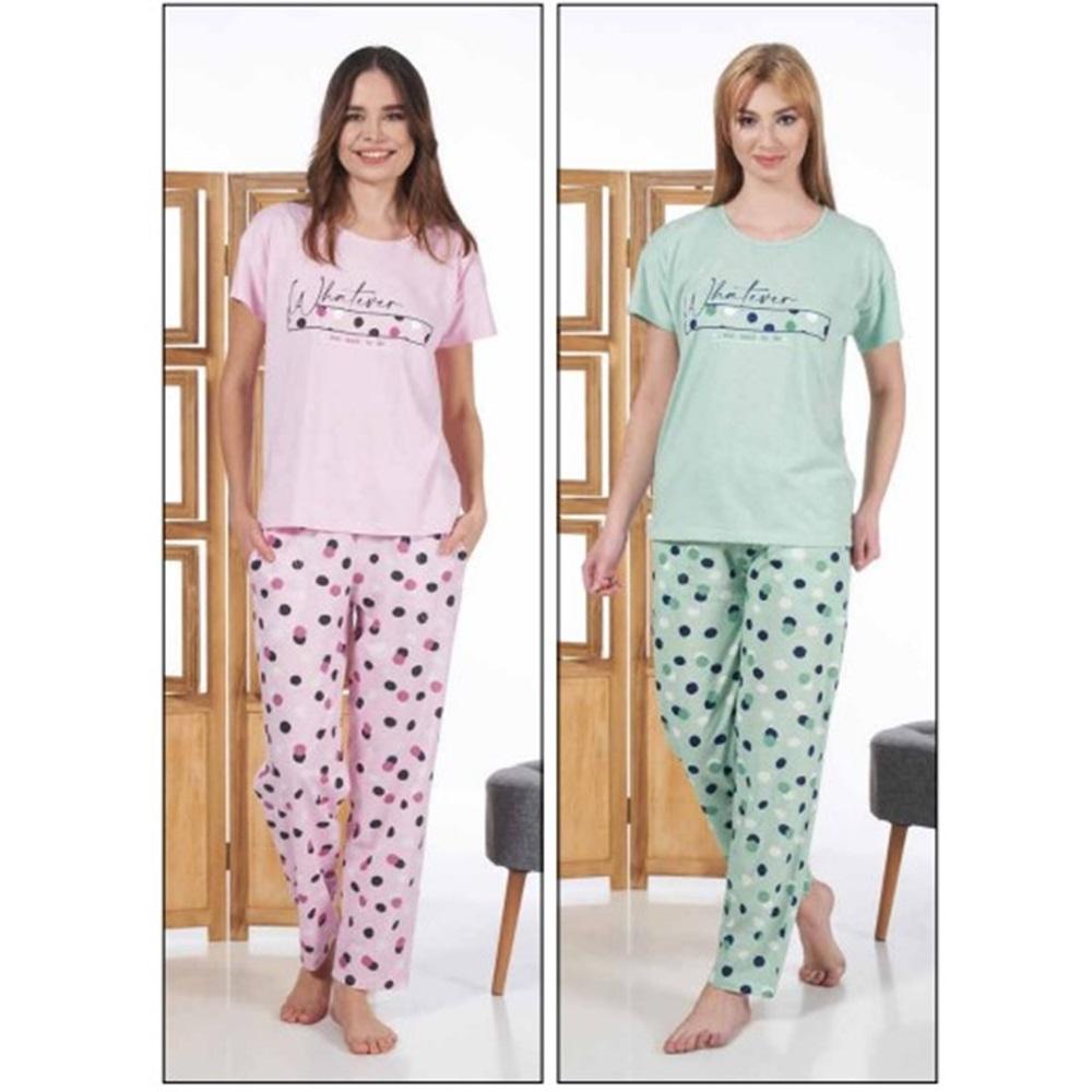 Estiva 24113 Bayan Süprem Kısa Kol Pijama Takımı S-M-L-XL