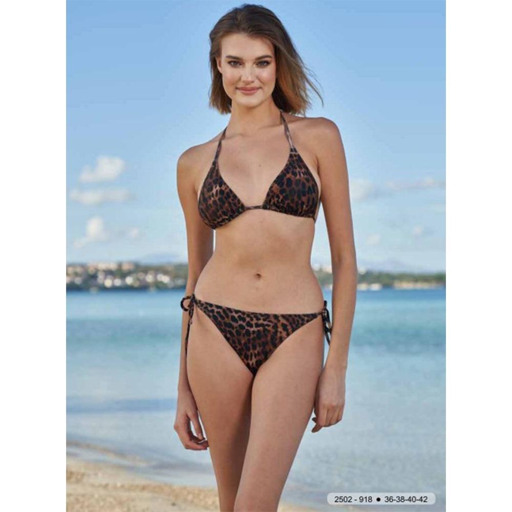 Estiva 2502 918 Bayan Leopar Üçgen Emprime Bikini S-XL