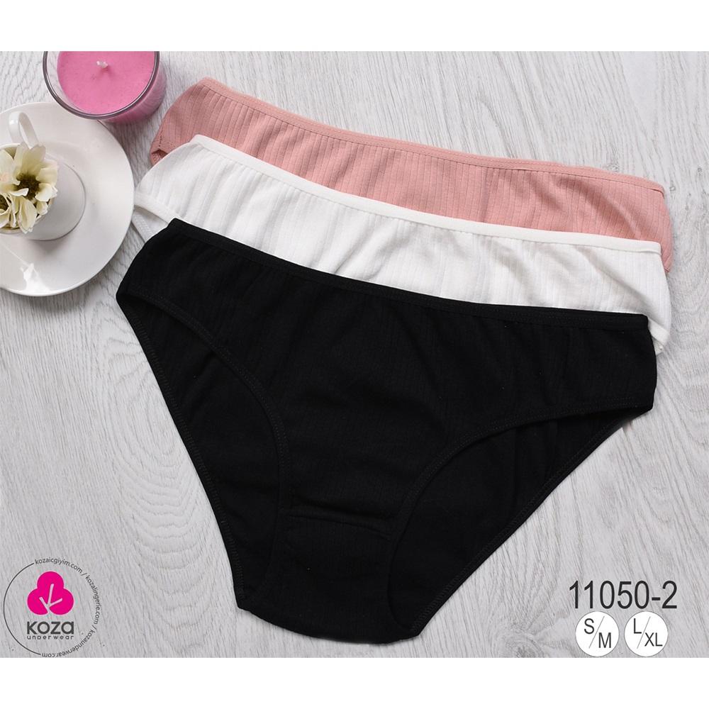 Koza Soft 11050-2 Bayan Penye Raporlu 3 Lü Slip Bikini